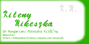 kileny mikeszka business card